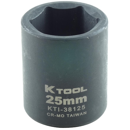 K-Tool International 1/2" Drive Impact Socket black oxide, 6Pnt, 1/2"Dr, 25mm KTI-38125